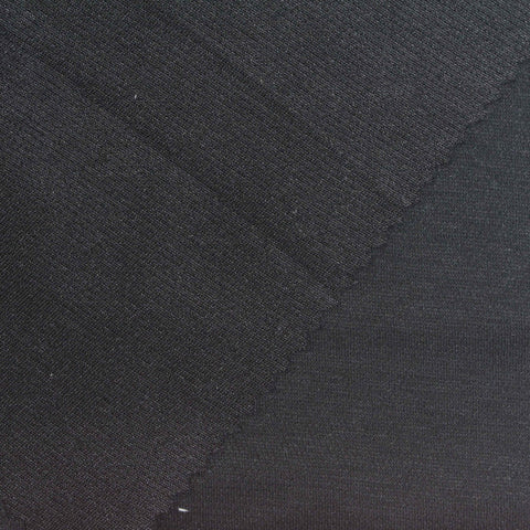 Polyester Cotton Interlock Knit Fabric, 220 gsm, 165 cm — Black