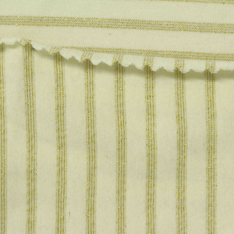 Gold Horizontal-Stripe Jersey Knit, Cotton
