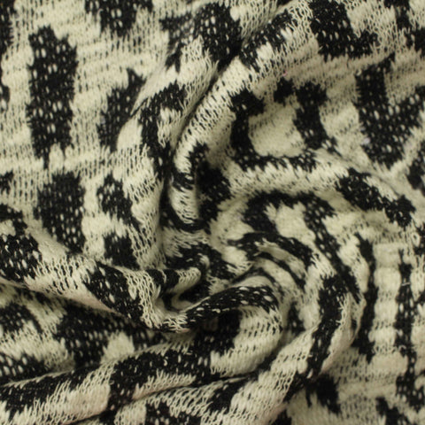 Black Abstract-Animal Print Jacquard, Cotton-Poly