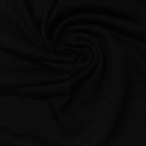 Polyester Viscose French Terry Fabric, 130 gsm — Black, ref EF-238980