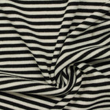 Black Horizontal-Stripe Rib Knit, Poly-Viscose — photo 3