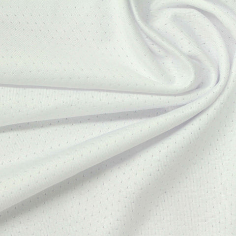 White Tone-on-Tone Dot Birdseye Knit, Polyester