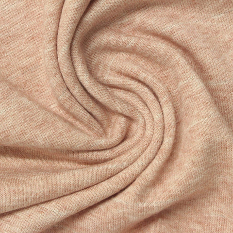 Light Peach Marl French Terry, Viscose-Poly