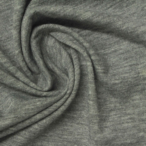 Grey Marl Jersey Knit, Cotton-Poly, 140 gsm