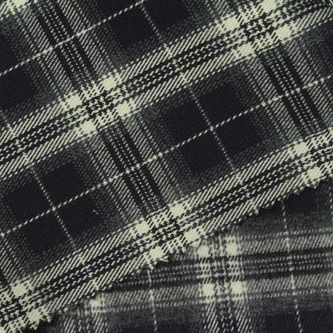 Dark Grey Plaid Woven, Poly-Viscose, 285 gsm, 150 cm, ref EF-265195