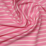 Pink Horizontal-Stripe Jersey Knit, Poly-Viscose — photo 3