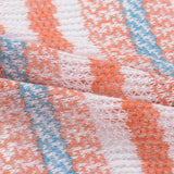 White Horizontal-Stripe Chunky Knit, Viscose — photo 3