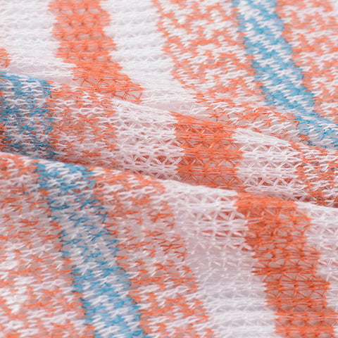 White Horizontal-Stripe Chunky Knit, Viscose