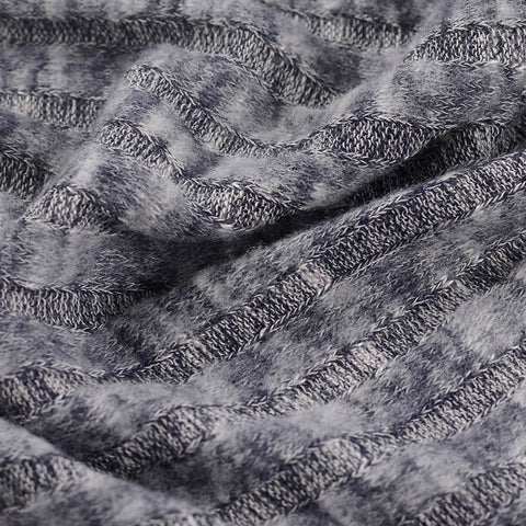 Grey Marl Rib Knit, Viscose-Poly, 146 gsm