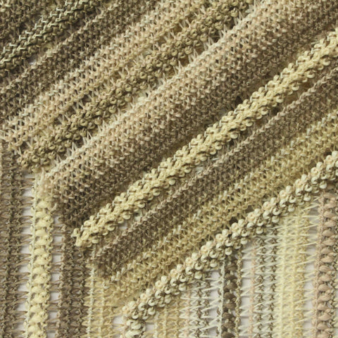 Beige Vertical-Stripe Warp Knit, Polyester
