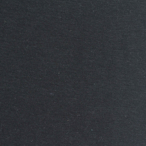 Cotton Stretch Rib Knit Fabric, 255 gsm, 165 cm — Black