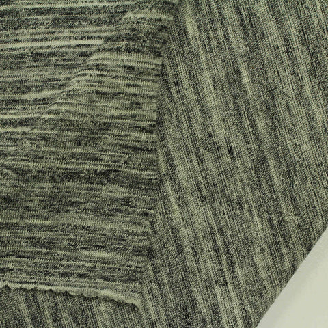 Light Green Heathered-Marl Jersey Knit, Cotton-Poly