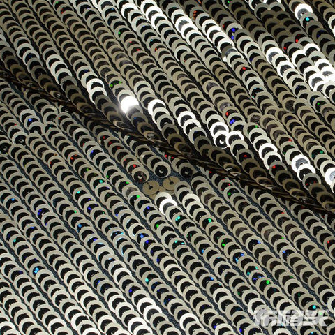Silver Sequins Mesh, Polyester
