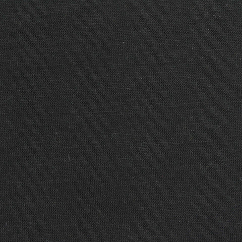 Brushed Polyester Cotton Stretch Velvet Fabric, 400 gsm, 180 cm — Black