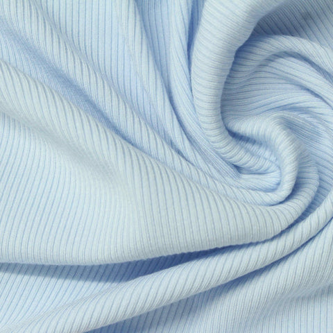 Modal Stretch Rib Knit Fabric, 360 gsm, 130 cm — Blue
