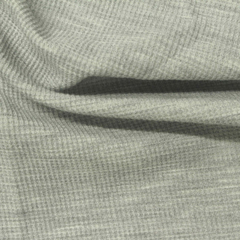 Light Grey Micro-Check Waffle Knit, Poly-Viscose