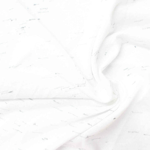 White Abstract Jersey Knit, Poly-Cotton