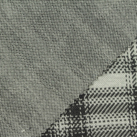 Black Plaid Jacquard, Polyester, 240 gsm
