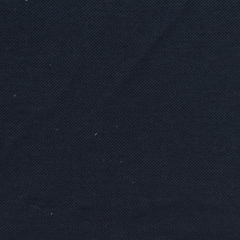 Polyester Cotton Piqué Knit Fabric, 180 gsm, 155 cm — Navy
