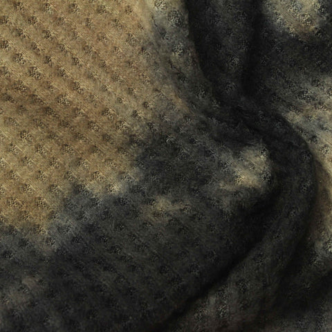 Dark Grey Abstract Waffle Knit, Polyester