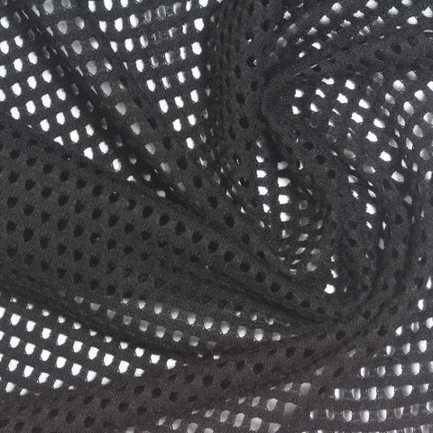 Jacquard Cotton Polyester Stretch Knit Fabric, 160 gsm, 150 cm — Black