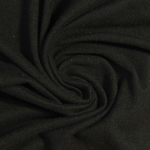 Polyester Stretch Milk Silk Knit Fabric, 180 gsm, 175 cm — Black