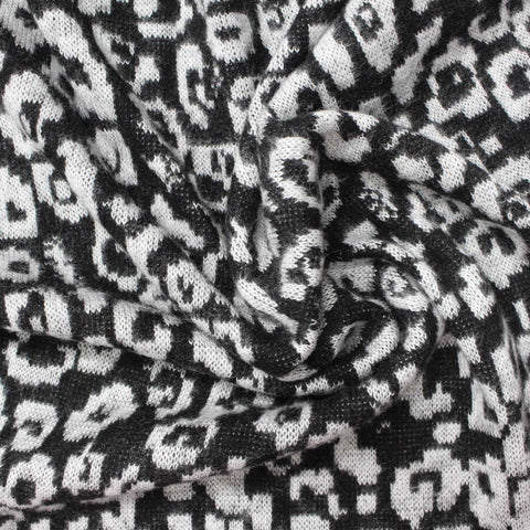 Black Leopard Jacquard, Viscose-Poly, 247 gsm