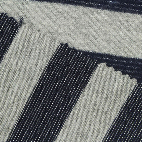 Grey Horizontal-Stripe Jersey Knit, Viscose-Poly, 210 gsm