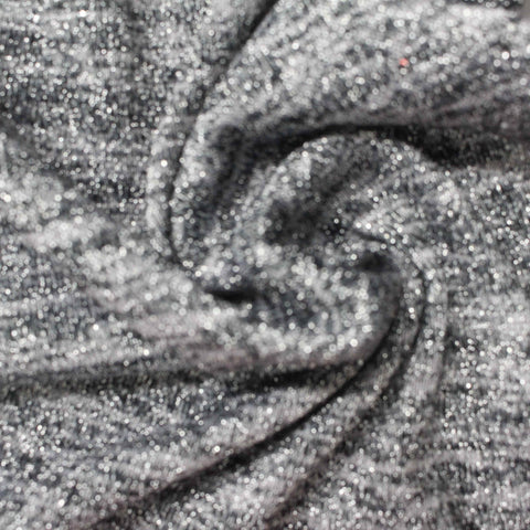 Silver Marl Jersey Knit, Poly-Metallic