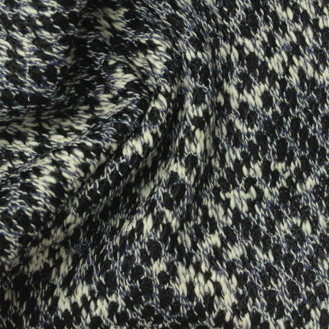 Black Houndstooth Chunky Knit, Poly-Cotton, 290 gsm
