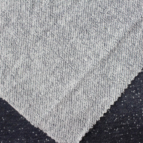 Dark Grey Flecks French Terry, Poly-Viscose