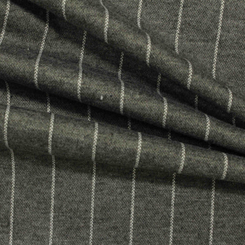 Dark Grey Vertical-Stripe Interlock Knit, Polyester, 310 gsm