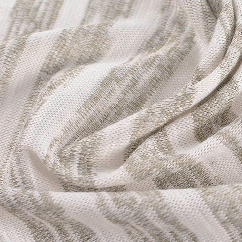 White Stripes Jersey Knit, Poly-Cotton, 215 gsm