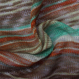 Multicolor Horizontal-Stripe Jersey Knit, Polyester — photo 3