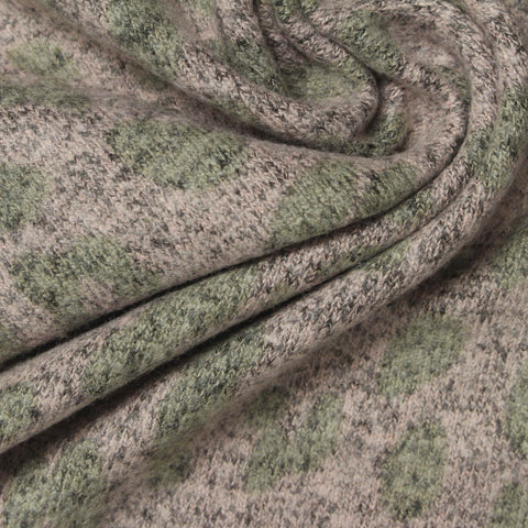 Green Camo Chunky Knit, Viscose-Poly, 330 gsm