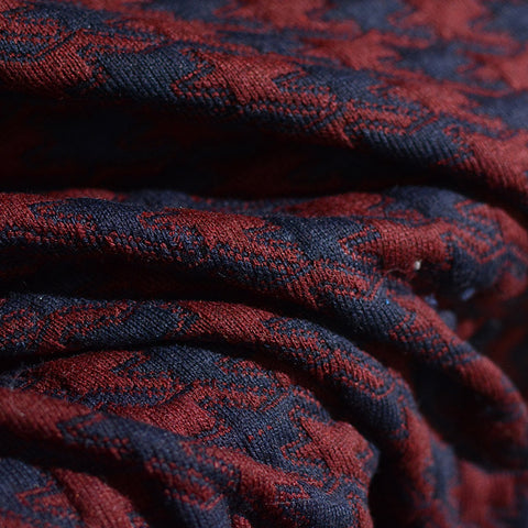 Dark Blue Houndstooth Chunky Knit, Polyester