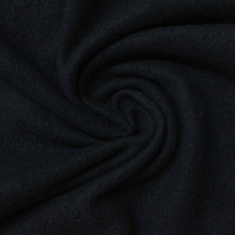 100% Polyester Fleece Fabric, 200 gsm, 150 cm — Black