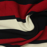 Cream Horizontal-Stripe Knit, Viscose-Poly — photo 3