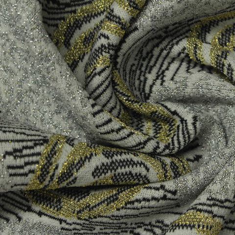 Black Glitter Jacquard, Poly-Metallic, 250 gsm