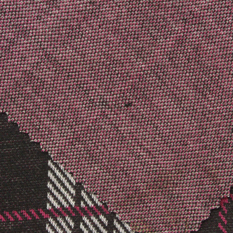 Black Plaid Interlock Knit, Polyester, 284 gsm