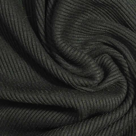 Dark Olive Rib Knit, Poly-Viscose