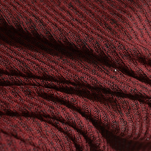 Red Marl Rib Knit, Viscose-Poly, 200 gsm