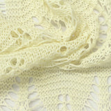 Light Yellow Openwork Pointelle Knit, Poly-Cotton — photo 3