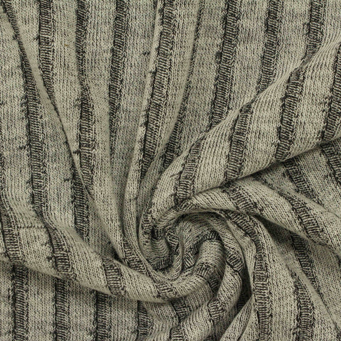 Polyester Stretch Rib Knit Fabric, 190 gsm, 127 cm — Khaki