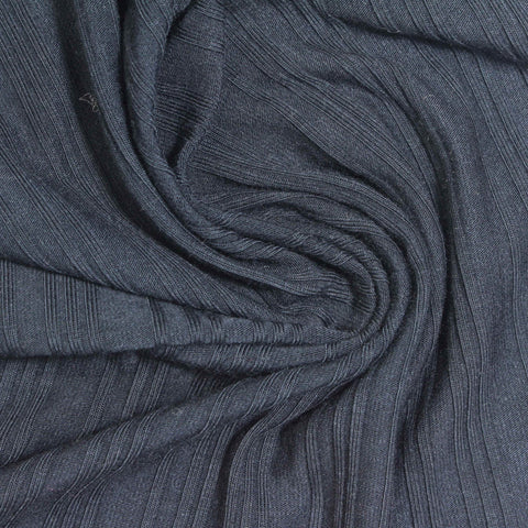 Viscose Polyester Stretch Rib Knit Fabric, 220 gsm, 150 cm — Navy