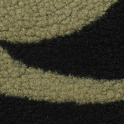 Black Animal Print Sherpa Fleece, Polyester, 365 gsm