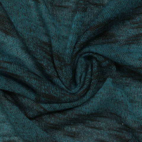 Teal Marl Jersey Knit, Viscose-Poly, 140 gsm