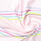 Blue Horizontal-Stripe Rib Knit, Viscose — photo 3