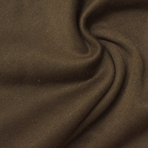 Brushed Polyester Cotton French Terry Fabric, 300 gsm, 170 cm — Brown