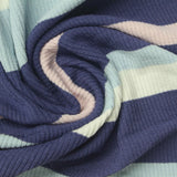Navy Horizontal-Stripe Rib Knit, Viscose — photo 3